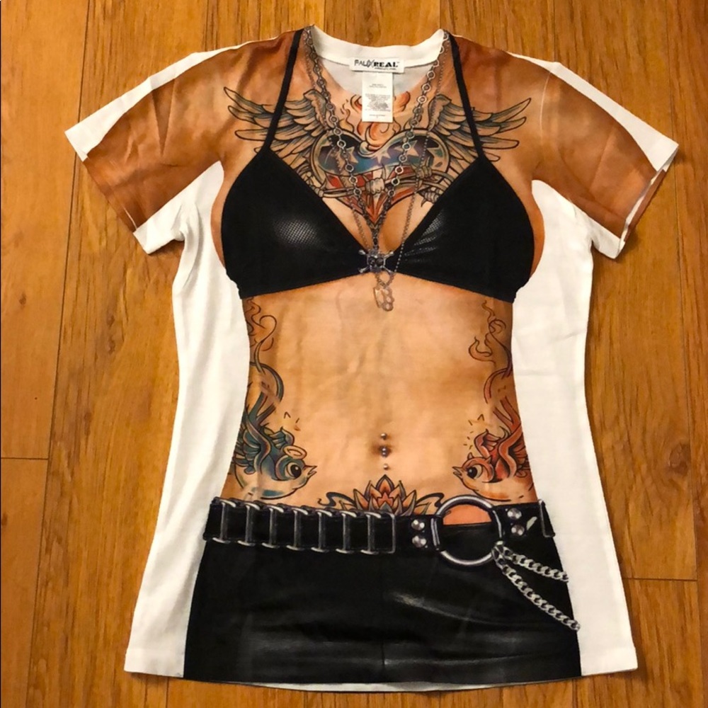 Funny biker chick bikini T-shirt size small